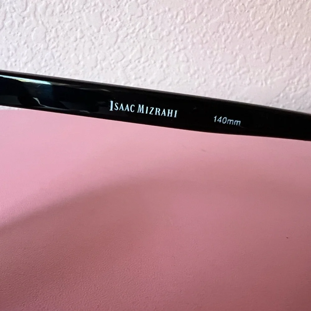 Isaac Mizrahi Black and Gold Aviator Sunglasses